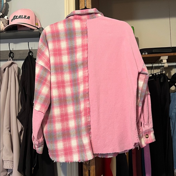 Pink Flannel Shacket - Picture 3 of 3